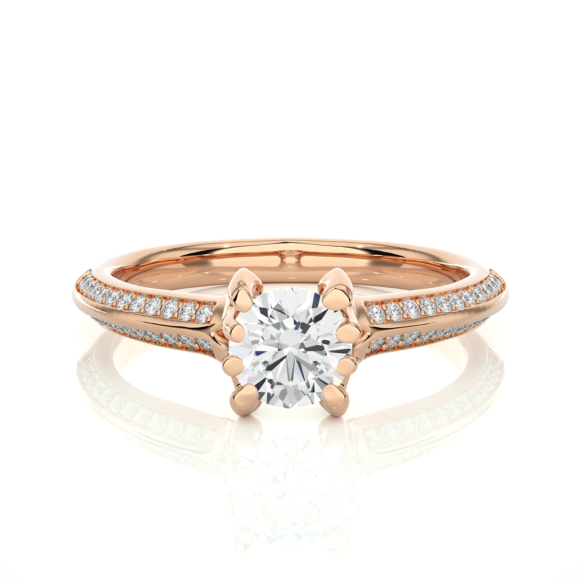 0.86 Carat G Color VS1 Clarity Diamond Studded Natural Diamond Ring.